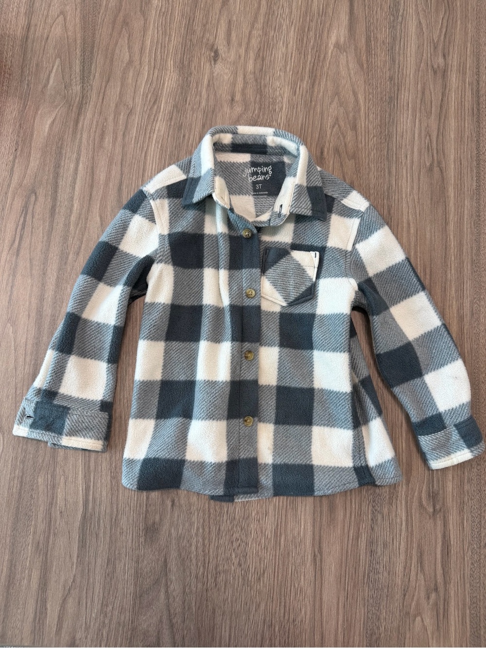 Jumping Beans Plaid Fleece Button Down Shirt